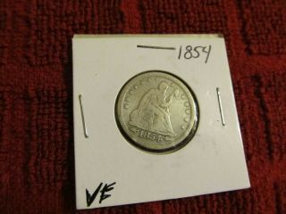 1854 Seated Liberty Silver Quarter Problem Mid Grade Type Coin Estate