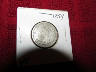 1854 SEATED LIBERTY SILVER QUARTER PROBLEM MID GRADE TYPE COIN ESTATE 2