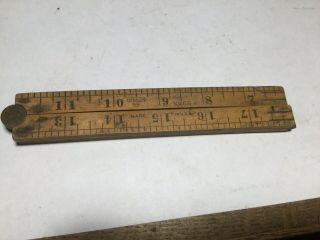 Vintage Stanley S.  W.  No.  68 A Folding Ruler,  Warranted Boxwood Brass Bound