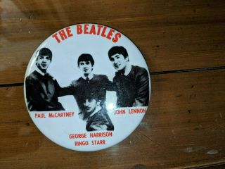 The Beatles Portrait Circa 1964 Pin Back Button 3 1/2 "