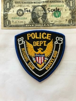 Rising Sun Maryland Police Patch Un - Sewn In Shape