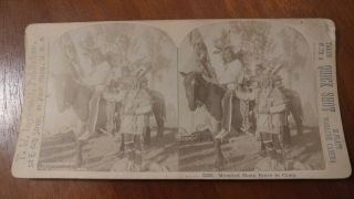 Antique T.  W.  Ingersoll Stereoview Card Sioux Brave Native American Indian