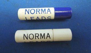 2 Tubes Of Norma Quality Lead - Each Tube Of 18 Medium Black,  12 Blue - Vintage