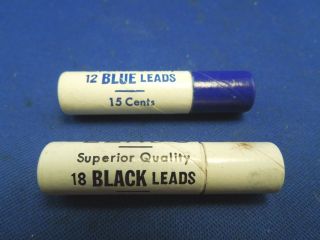 2 Tubes of Norma Quality Lead - Each Tube of 18 Medium Black,  12 Blue - Vintage 3