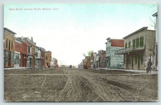 Marcus Iowa Main Street Garage Barber Shop Furniture Dirt Road Before Fire 1910
