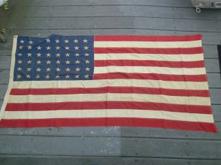 Vintage 48 Star American U S Flag 34 " X 60 " Wth Sewn Stripes
