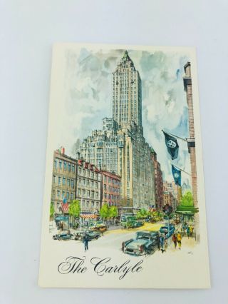 Vintage Postcard The Carlyle Hotel York City Nyc Ny Mid Century Modern