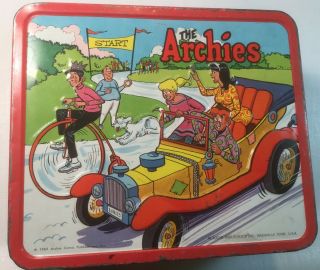 Vintage 1969 Aladdin Industries Archies Metal Lunch Box Bright Usa Made