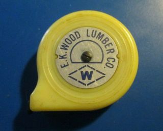 Antique,  Celluloid,  E.  K.  Wood Lumber Co.  Tape Measure.