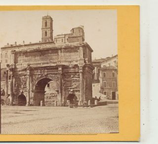 Arch Of Septimius Severus Rome Italy Stereoview C1870
