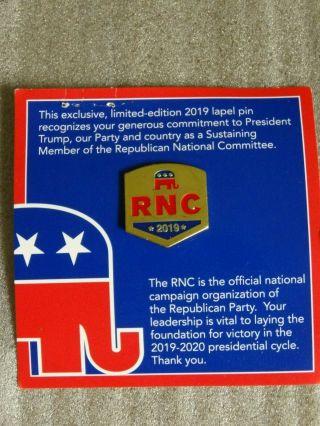 Rnc Lapel Pin 2019 - Republican National Committee - Limited Edition