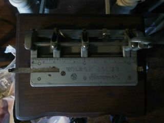 Vintage Wilson Jones Hummer 314 3 - Hole Paper Punch Industrial Tool Made In Usa