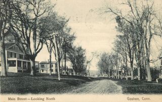 A View Of The Homes On Main Street,  Looking North,  Goshen,  Connecticut Ct 1912