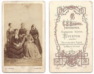 Cdv Victorian Ladies Carte De Visite Photograph By Braund Of Tiverton