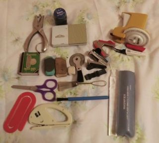 Assortment Of 19 Various Office Supplies Vintage