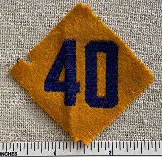 30s 40s Cub Scout Pack Troop Number 40 Uniform Felt Patch Blue Gold Boy Scouts