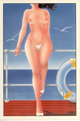4111 - A Set Of 11 Risque Post Cards - Topless Ladies - Set A