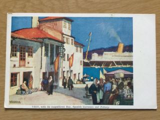 Vigo.  Royal Mail Steam Packet Co: Kenneth Shoesmith Art Postcard