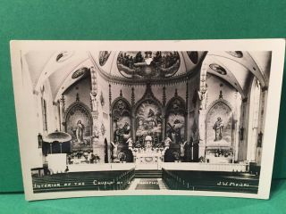 Rppc Interior Of The Church Of St.  Ignatius Montana Mt Postcard Id 1171