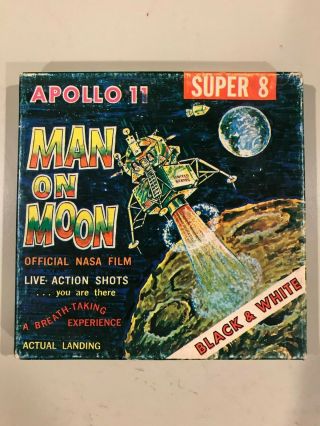 Official Nasa Film Apollo 11 Man On Moon 8 Film Reel 8mm Movie B&w Landing