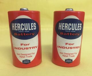 Vintage D Cell Batteries Hercules Union Carbide Non - For Display