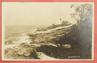 1933 Dpo 1906 - 1967 Permaquid Point Maine Me Cancel Lighthouse Postcard