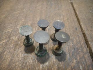 M4 - 5 Antique Hand Saw Split Nuts Screws - Hand Saw Medallion Parts Disston Etc