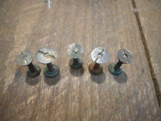 M4 - 5 Antique Hand Saw Split Nuts Screws - Hand Saw Medallion Parts DISSTON ETC 4