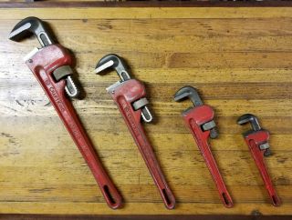 Adjustable Plumbing Monkey Pipe Wrenches ☆ Vintage Plumber Mechanic Tools Wrench