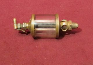 Vintage Lubricator Oiler Steam Hit And Miss Engine Glass Antique Old 2 - 1/2 "