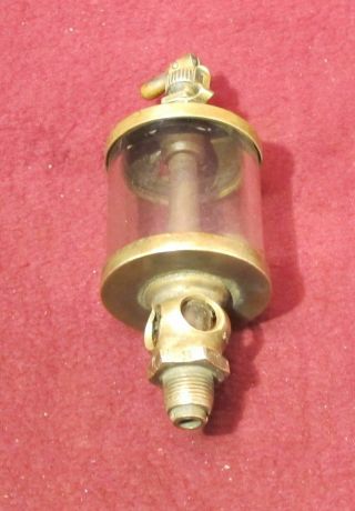 Vintage Lubricator Oiler Steam Hit And Miss Engine Glass antique old 2 - 1/2 