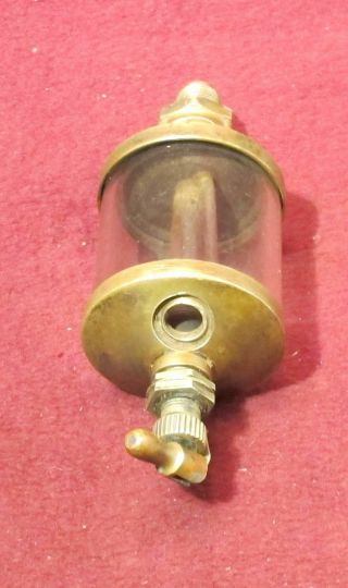 Vintage Lubricator Oiler Steam Hit And Miss Engine Glass antique old 2 - 1/2 