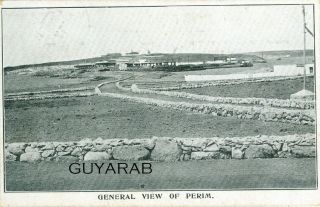 General View Of Perim Island - Postally 1910.  India Stamp