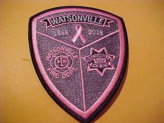 Watsonville California Breast Cancer Police Patch Shoulder Size Pink