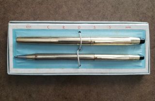 Vintage Cross Ballpoint Pen Set 1/20 12 Kt Gold Filled