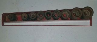 Vintage 7 Piece Craftsman 1/2 " Drive Impact Socket Set Made In Usa V Series Sae
