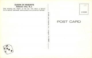 C21 - 8236,  QUEEN OF RESORTS HEARTS CARD ATLANTIC CITY NK.  Postcard. 2