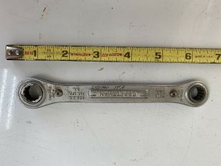 Vintage Craftsman Ratcheting Double Boxed - End Wrench 3/8” - 7/16”