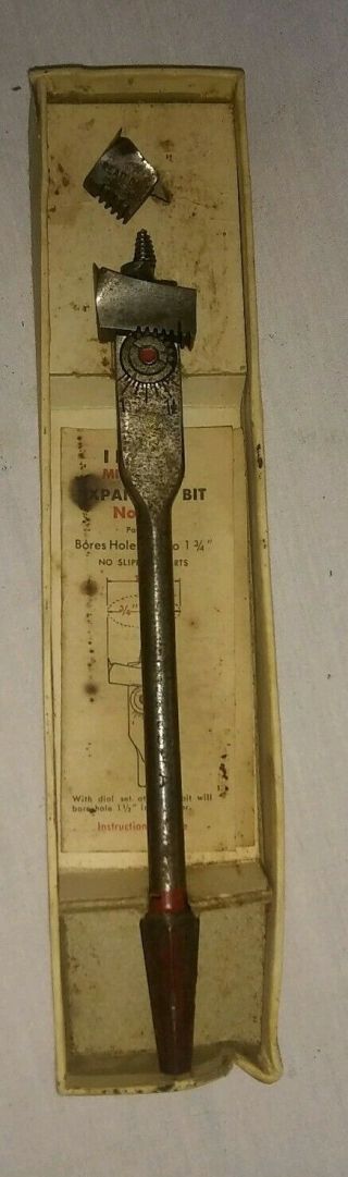 Vintage Irwin Micro - Dial Expansive Wood Bit 21 For Hand Brace 5/8 " - 1.  75 "