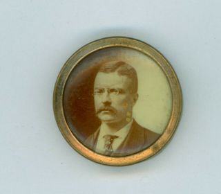 Vintage 1904 President Theodore Roosevelt Political Campaign Pinback 3/4 " Sepia
