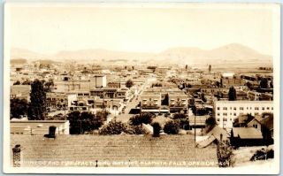 Klamath Falls,  Oregon Rppc Real Photo Postcard " Refineries & Mfg.  District " 1931