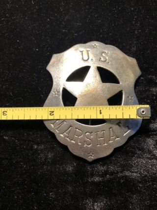 Vintage Silverplate U.  S.  Marshall Western Star Badge 4