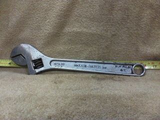 Vintage Mckaig - Hatch Tool 12 " Inch Adjustable Wrench Buffalo Ny U.  S.  A.  York