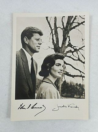 Official Wh Photo Of Pres.  Kennedy & First Lady,  Unk Photographer,  5 " X 7 " - Signed