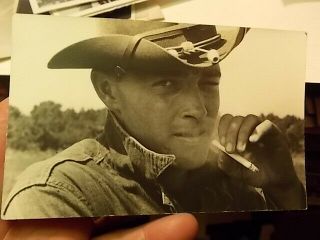 Vint Real Photo Postcard Handsome Young Cowboy Smoking Cigarette,  Gay Int