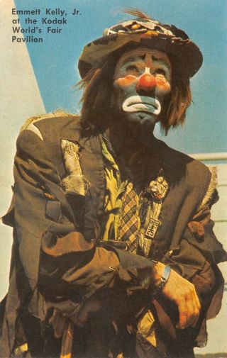 C21 - 5604,  Emmett Kelly Clown， York City.  Worlds Fair