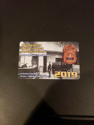 2019 Nypd Pba Card Sba Card Authentic Not Pba Cea Lba Dea Unsigned