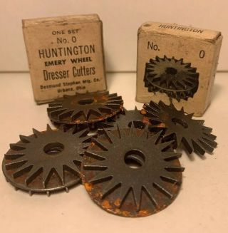 Vintage ⚙️ Set Of 2 • Huntington No.  0 - Emery Wheels For Dressers -