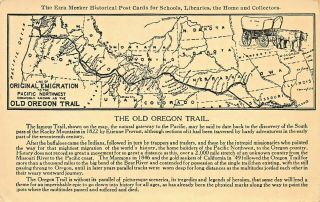 Old Oregon Trail Map Emigration Ezra Meeker Expedition Postcard