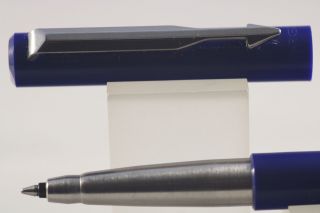 Old Stock 1997 Parker Vector Rollerball Pen,  Dark Blue With Chrome Trim